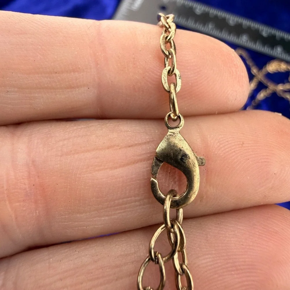 Vintage Sarah Coventry Pocket Watch Pendant Heart Gold Tone Rhinestone‎ 32